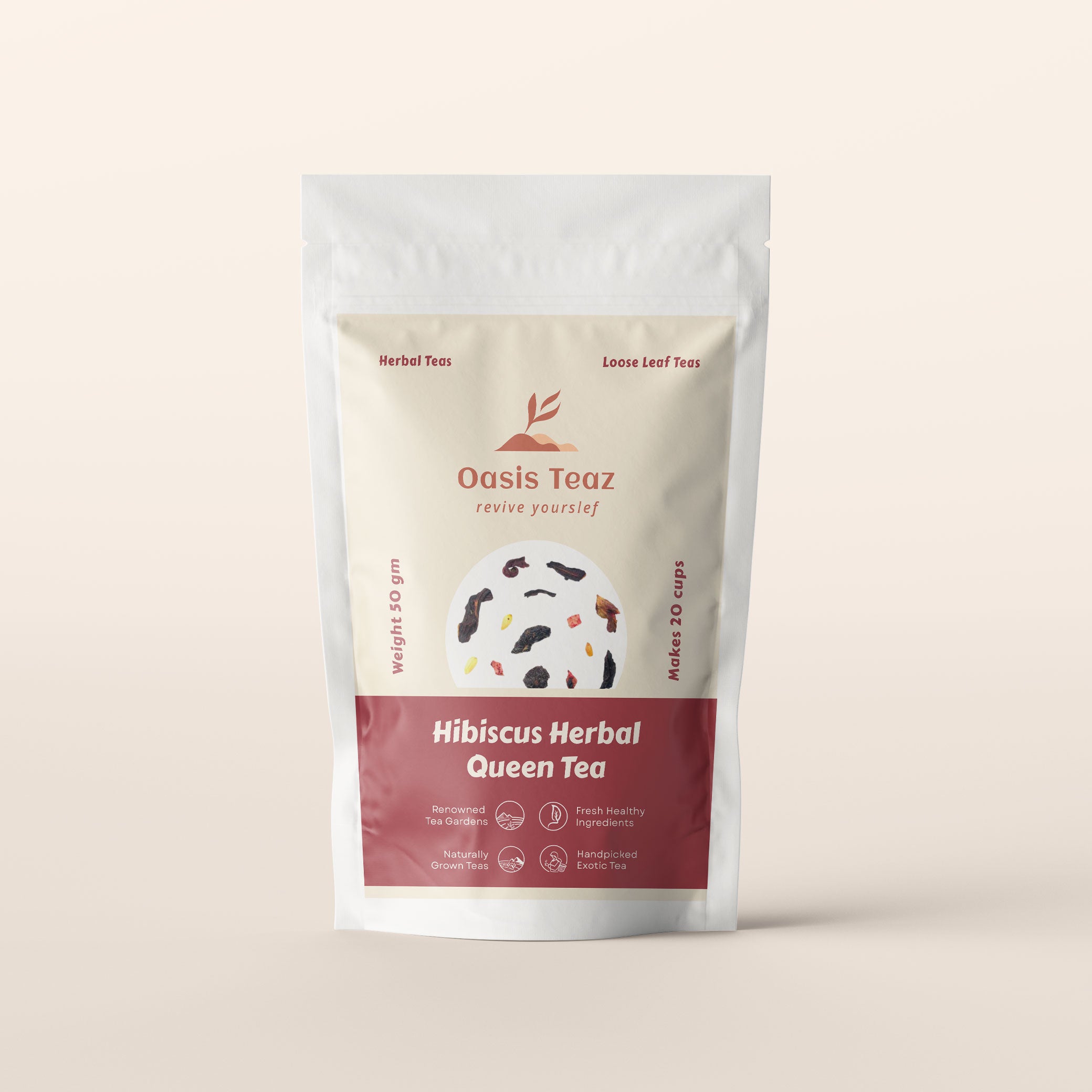 Hibiscus Queen Herbal Tea with Floral Elegance | Oasis Teaz